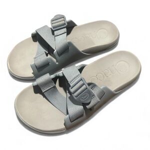 CHACO Gray Sandals buckle slip on 8